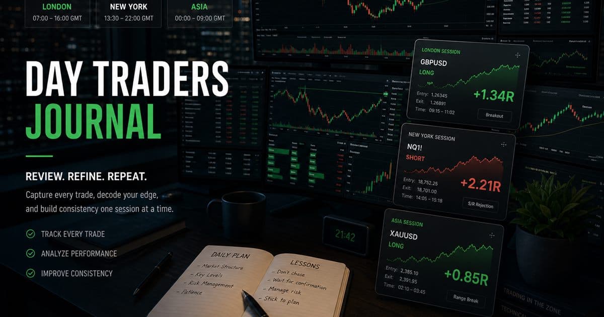 Day trader journaling multiple session trades