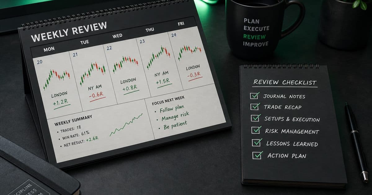 Weekly trading journal review checklist